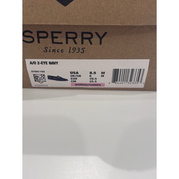 Sperry Shoes Women Blue Leather 2 Eye Boat Loafers STS81162 Sz 8.5 M Excellent - Picture 2 of 10